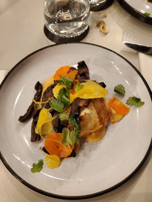 Mushroom shwarma with roti at A Touch of Salt in Townsville