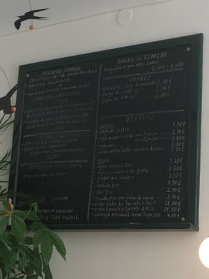 The menu at Namban Oporto Kitchen Cafe in Porto