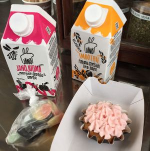 You van usually score some baked goods as well! They have their own juice brand, too! at Jänö in Helsinki