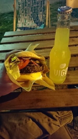 double cheese burger at Jänö in Helsinki