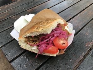 Tasty kabob sandwich! at Jänö in Helsinki
