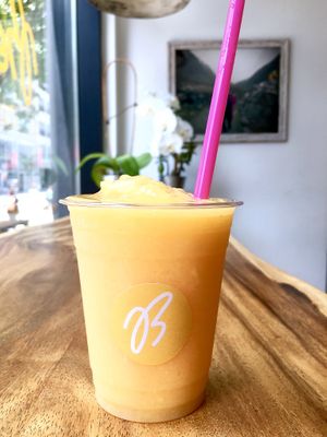 Mango slush at Belem Cafe & Yoga in Montreal