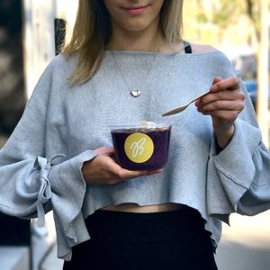 Açaí bowl - house specialty  at Belem Cafe & Yoga in Montreal