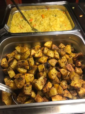Kichari and potatoes at Govinda's Vegetarian Lunch in Brooklyn