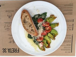 zucchini flowers at Freta 33 in Warsaw