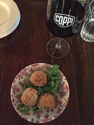 Vegan arancini balls at Coppi in Belfast