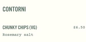 Menu as of May 2025 at Coppi in Belfast