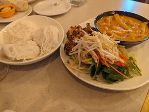 Nam Prik with Tofu. Background Tofu fresh summer roll. at Thai Gourmet in Pittsburgh