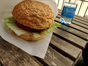 Lentils burger at Hood - Konyushennaya in St Petersburg