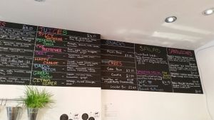 Menu Board at The Moos in Cardiff