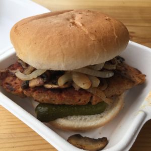 beautiful seitan burger at Patty&Franks in Bexhill