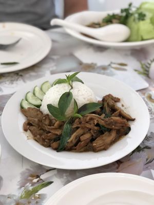 Vegan fried duck at My Home Cafe & Vegetarian in Chiang Mai