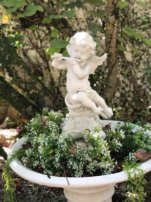 Outside in a garden at My Home Cafe & Vegetarian in Chiang Mai