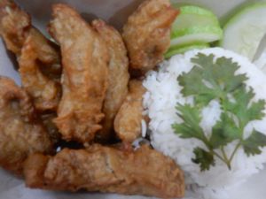 'Chicken' and rice at My Home Cafe & Vegetarian in Chiang Mai