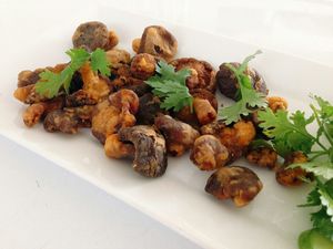 Deep fried Shiitake mushrooms at My Home Cafe & Vegetarian in Chiang Mai