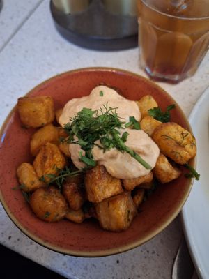 Batata hara with vegan mayo at Brother Hubbard - North in Dublin