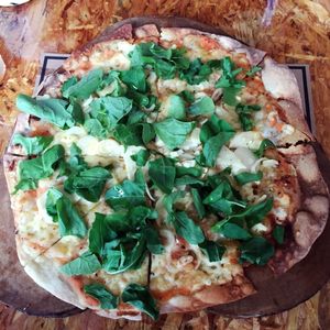 Heart of Palm and Arugula PIzza at Olivia's in Escazu