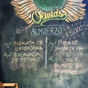Lunch specials at Olivia's in Escazu