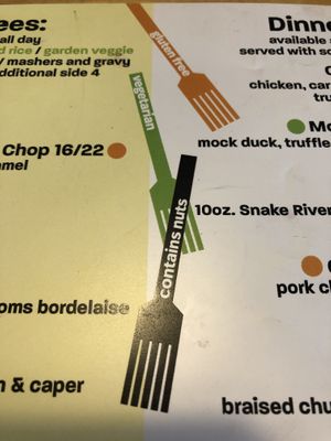 The menu is clearly marked   at Insula in Ely