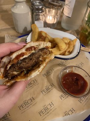 This was so delicious that I remembered to take a photo for this app when I was half way though. Best vegan burger every!!   at The Perch in Oxford