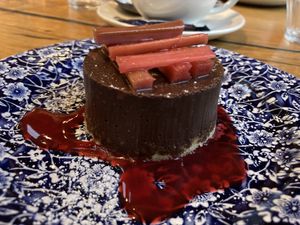Chocolate torte  at The Perch in Oxford