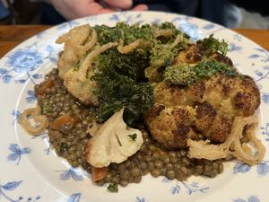 Cauliflower steak  at The Perch in Oxford