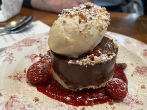 Chocolate mousse cake  at The Perch in Oxford