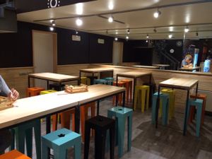 seating at Flower Burger in Monza