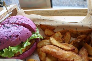 BEST THING EVER. Super filling, Cheap, Vegan! at Flower Burger in Monza