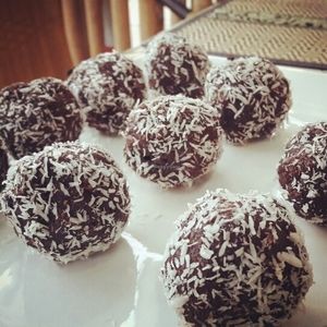 truffles ? chocolate and coconut at D.D Samui Vegan Restaurant in Koh Samui