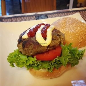 veggie burger  at D.D Samui Vegan Restaurant in Koh Samui
