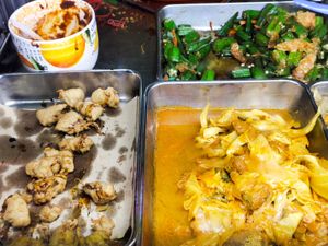 Early morning dishes at Yu Hui Vegetarian Stall  in Central Singapore