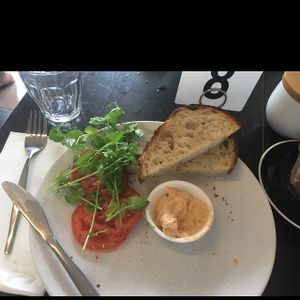 sour dough with tomato and chipotle aioli and water cress  at The Patch in Mullumbimby