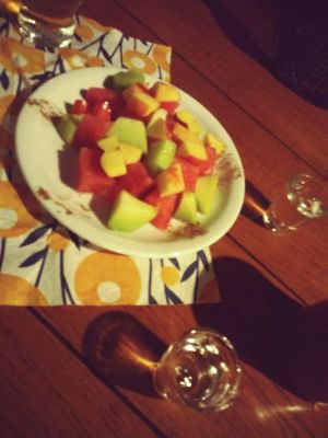 Fruit salad at Milos Taverna in Crete
