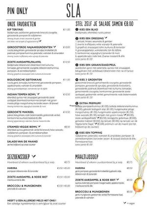 Menu Fall 2016 at SLA - Utrechtsestraat in Amsterdam