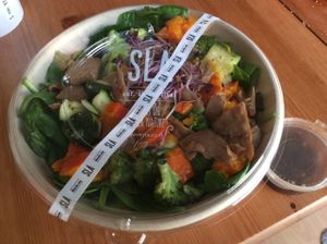 Vegan chicken teriyaki salad at SLA - Utrechtsestraat in Amsterdam