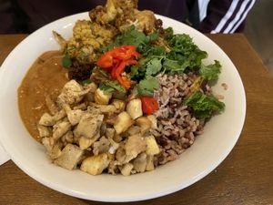 Peanut stew: very good, but spicy at SLA - Utrechtsestraat in Amsterdam