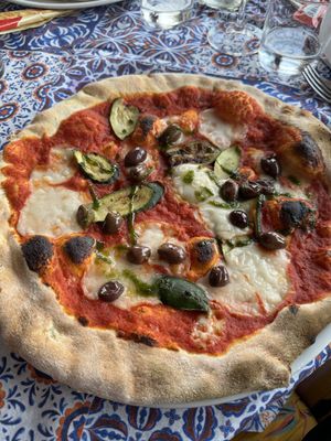 Pizza with rice based cheese    at Desenzanino in Desenzano Del Garda