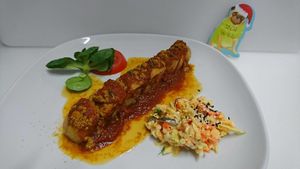 Tofu-Curry-Wurst at Tutgut Kueche in Mannheim