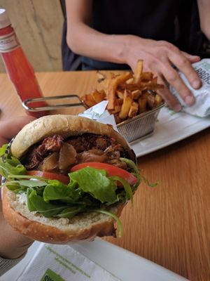 Vegan burger at Friends & Brgrs in Tampere