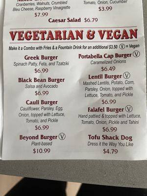 Menu at The Burger Shack in Chantilly