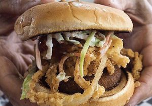 Vegetarian burger at PJ's Grill in Carson