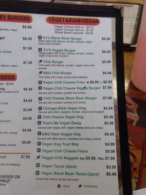 Incredible menu at PJ's Grill in Carson