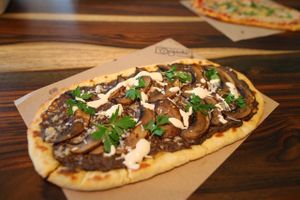 Portobello Pizza at Organika Kitchen in Southport