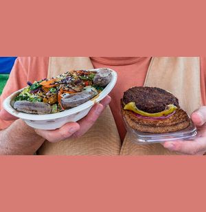 Asian Stir Fry and the Plant Burger (revealed) at Organika Kitchen in Southport