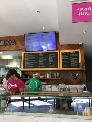 Smoothie and açaí bowl menus at Organika Kitchen in Southport