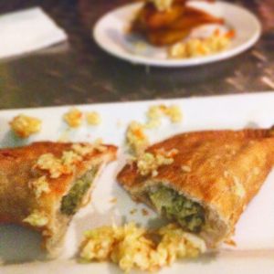 Empanadas starter with spicy slaw at Yardie Spice in Homestead