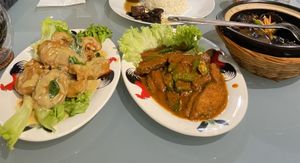 奶油杏鲍菇、香辣kampung余、朱角醋 at Mori Tea House and Residence in Malacca