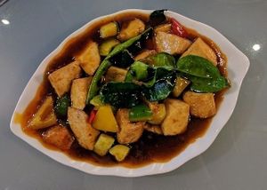 spicey and sour tofu.  at Mori Tea House and Residence in Malacca