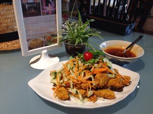 Crispy tempeh at Mori Tea House and Residence in Malacca